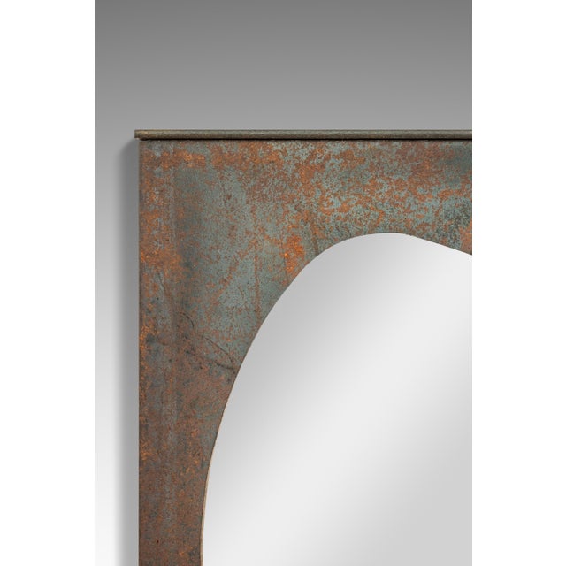 Brutalist Industrial Mirror Cut From Raw Patinaed Architectural Steel by Mark Leblanc for Leblanc Studios, Usa, C. 2024 For Sale - Image 17 of 17