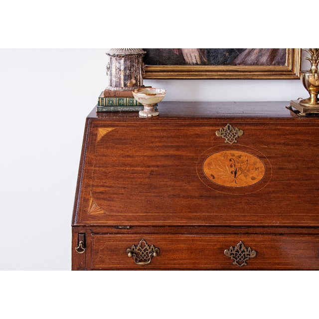Wood English George III Mahogany Slant-Front Secretary Desk | Ca. 1780s For Sale - Image 7 of 7