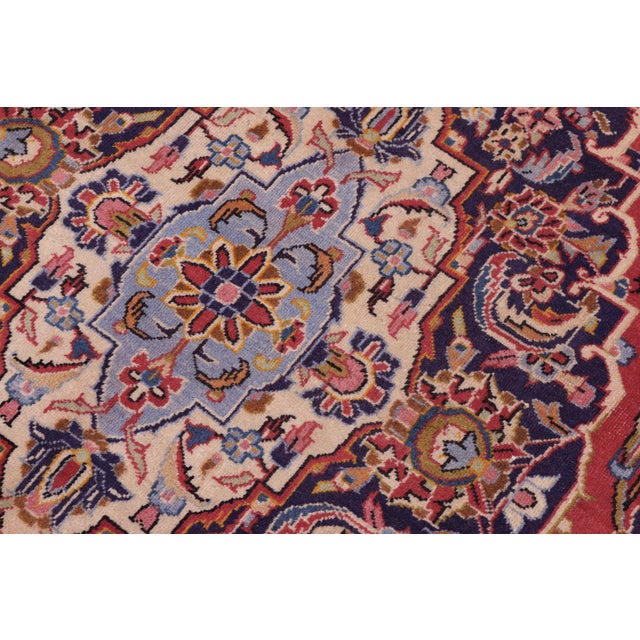 Art Nouveau Persian Red/Purple Wool Rug - 8'0'' X 11'7'' For Sale - Image 4 of 10