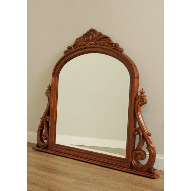 Victorian Victorian Style Carved Frame Large Over Mantel Mirror For Sale - Image 3 of 13