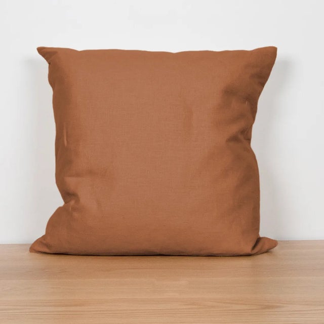 French Clay Linen Pillow For Sale - Image 3 of 3