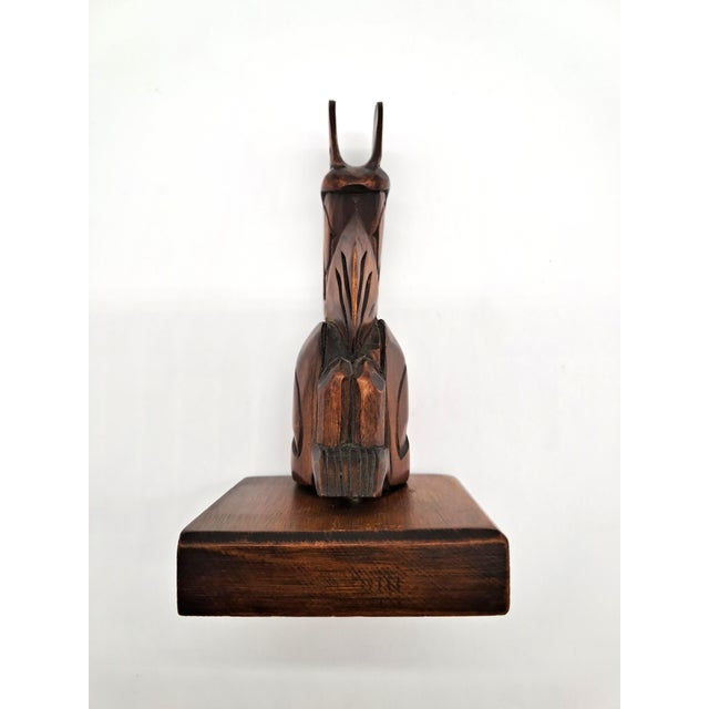 Vintage Joe Becker 6" Raven Wood Carving Totem Coast Salish Musqueam First Nations British Columbia For Sale - Image 9 of 12