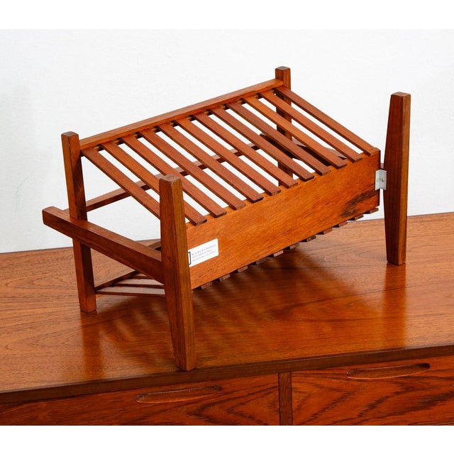 1960s 1960s Vintage Danish Mid Century Modern Folding Magazine Rack Solid Teak For Sale - Image 5 of 9