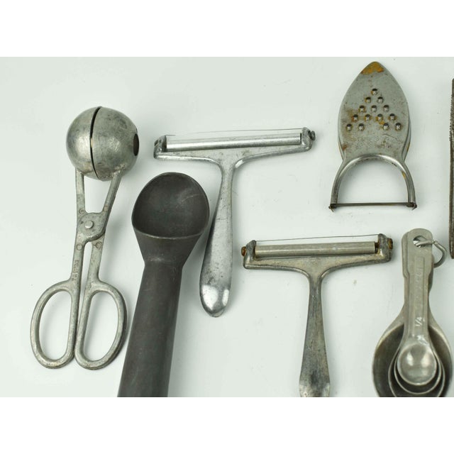 Vintage Mid-Century Metal Kitchen Tool Collection - Set of 10 For Sale - Image 4 of 16
