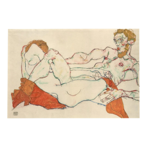 Schiele Lithograph 36 Entwined Reclining Couple