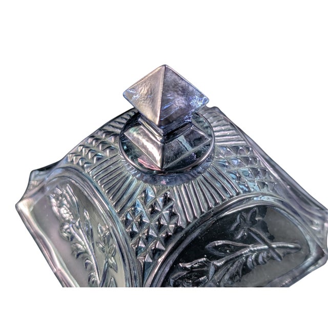 Glass 1960's Imperial Glass Covered Candy Dish Rose Pattern Pale Purple With Lid For Sale - Image 7 of 7