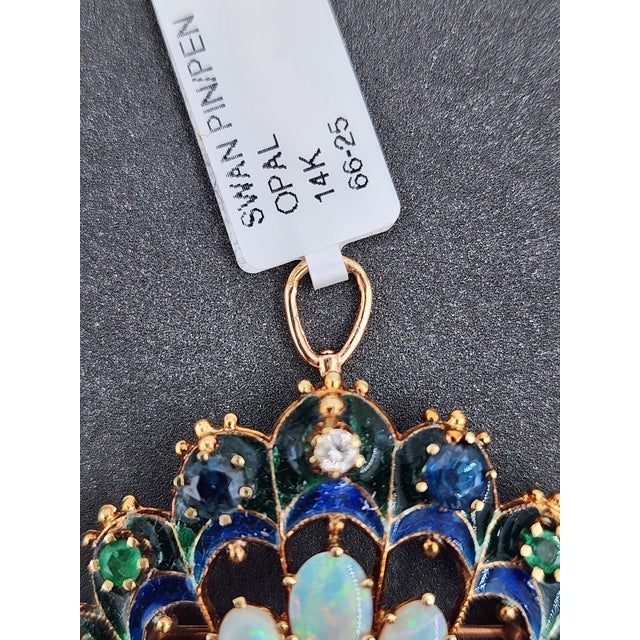 Art Deco 1940s 3.25 Ct Peacock Brooch For Sale - Image 3 of 9