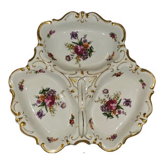 Vintage, Reichenbach, Fine China Three-Part Divided Serving Dish For Sale