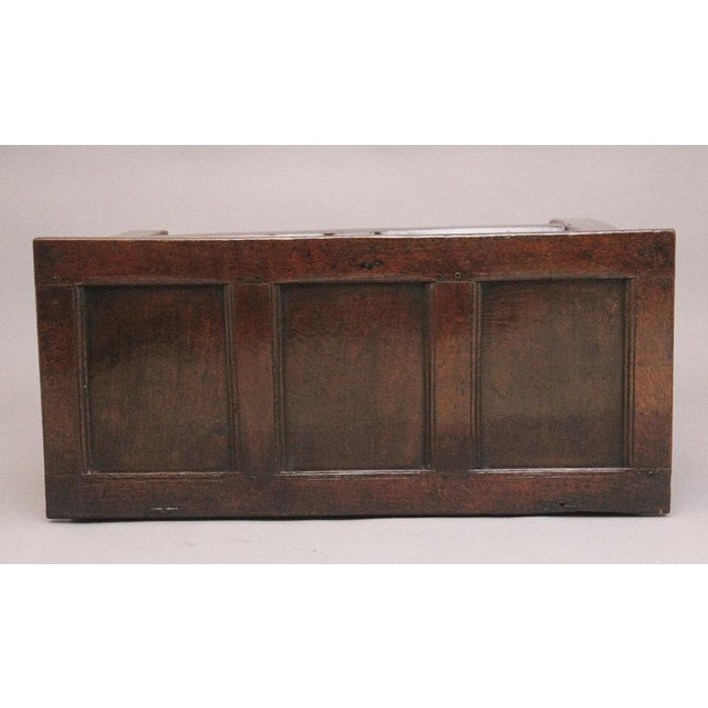 Wood Antique Oak Coffer, 1720 For Sale - Image 7 of 10