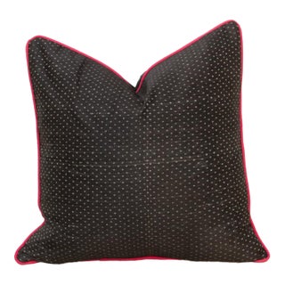 Neer Black Dotted Ahir Handloom Pillow For Sale