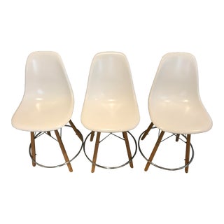 Modernica Fiberglass Shell Counter Stools - Set of 3 For Sale