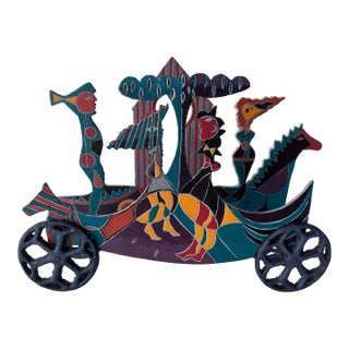 Metal Sculpture by Sandra Berry Hover Toy Theater Series, 1982 For Sale