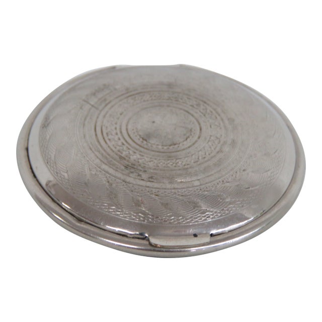 Richard Hudnut Powder Compact Engraved Silver Tone Art Deco Pocket Mirror 4775b For Sale