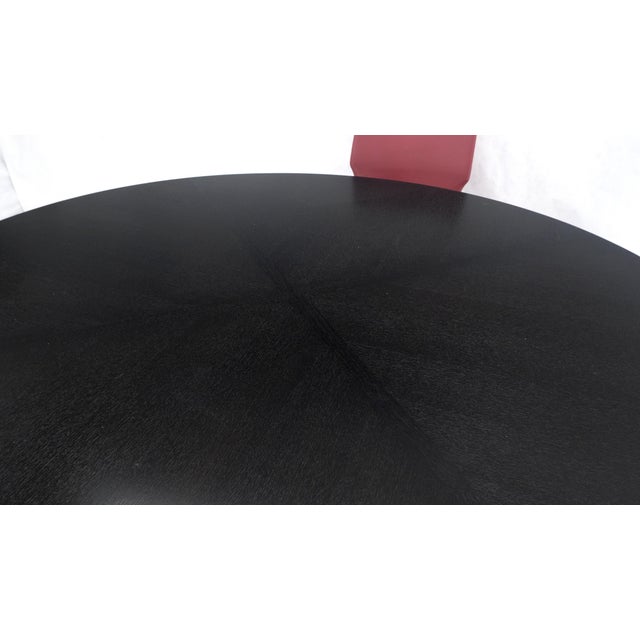 Holly Hunt Large 6' Diameter Round Ebonized Table Oak 4 Chairs Dining Set MINT! For Sale - Image 16 of 18