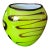 Mid-Century Modern, Murano Style Lime Green and Brown Swirl Blown Art Glass Vase (Jg) For Sale