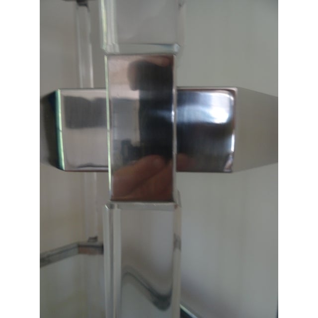 Charles Hollis Jones 1960s Lucite and Stainless Steel 5 Shelf Etagere Attributed to Charles Hollis Jones For Sale - Image 4 of 9