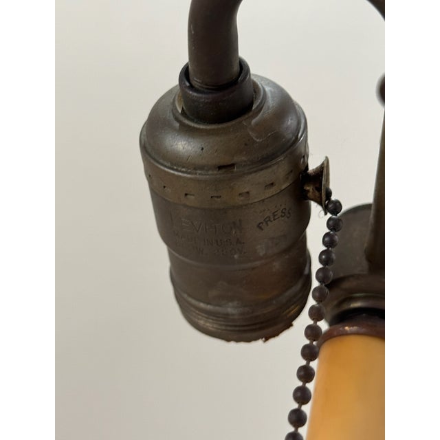 Antique Brass Pen & Ink Desk Set With Integrated Lamp For Sale - Image 12 of 18