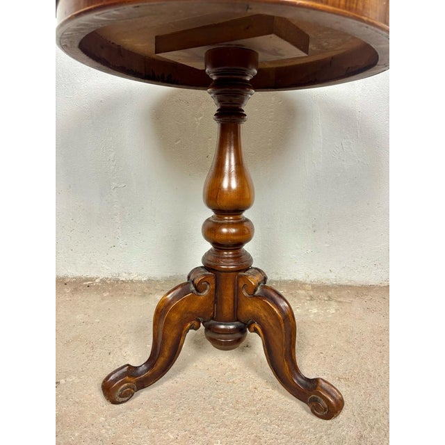 Round Occasional Table with Inlaid Top, 1920s For Sale - Image 10 of 11
