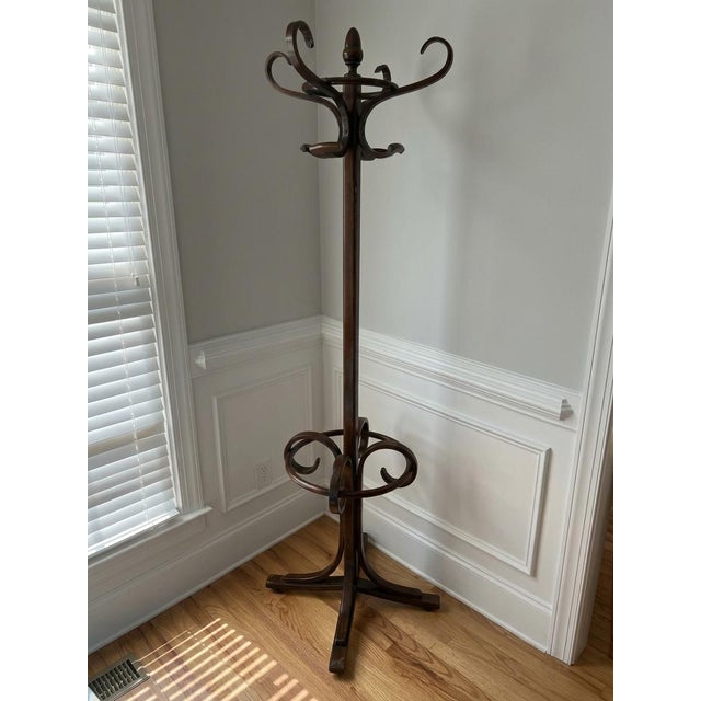 Wood Antique Thonet-Style Bentwood Perroquet Hall Tree & Coat Rack For Sale - Image 7 of 7