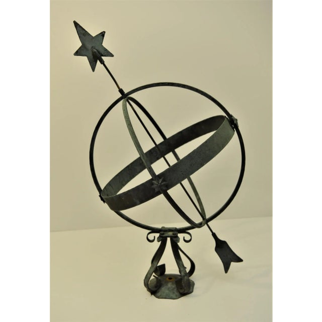 Large Swedish Wrought Iron and Copper Garden Sundial 1950s. Here you have another rare and very nice, large and beautiful...