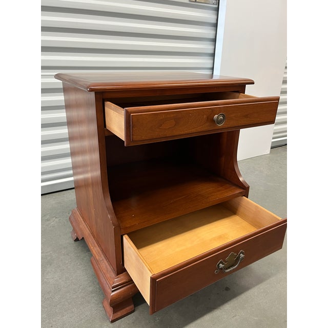Solid Cherry Bedroom Side Table 1950s For Sale - Image 9 of 11