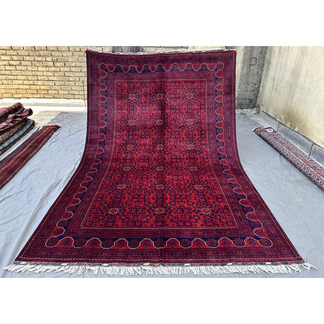 Tribal High Quality Afghan Khal Muhammadi Tribal Hand-Knotted Wool Rug - 6'6" X 9'10" For Sale - Image 3 of 11