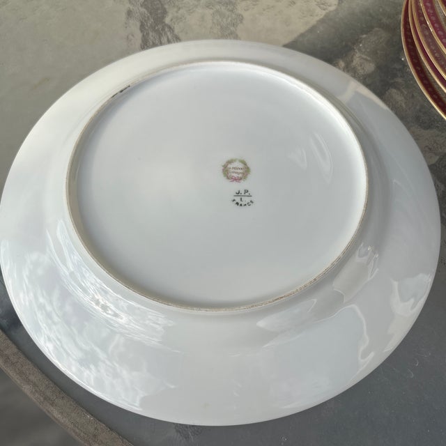 Shabby Chic 1910s Jean Pouyat Limoges Luncheon Plates - Set of 13 For Sale - Image 3 of 4
