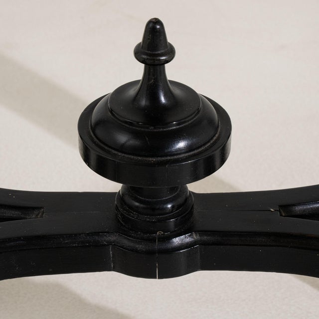 19th Century France Napoleon III Black Wood Console Table For Sale - Image 4 of 11
