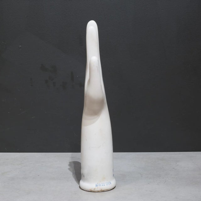Late 20th Century Large Vintage Glazed Porcelain Factory Rubber Glove Mold C.1991 For Sale - Image 5 of 8