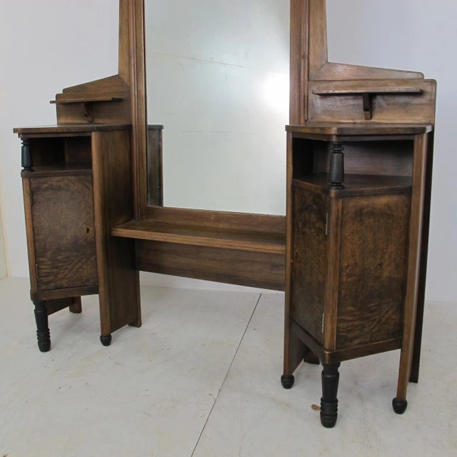 Art Deco hall stand or vanity table. Made by Zijfers in the Amsterdamse School Style. This piece has an attribution mark,...