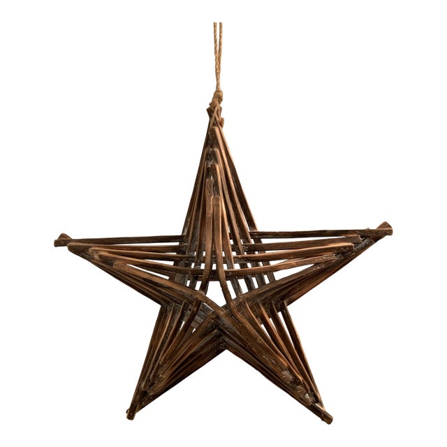 Vintage Large Hanging Driftwood Star for Christmas Decor Farmhouse Style For Sale