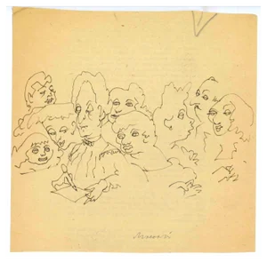 Mino Maccari, Interview, Ink Drawing, 1945