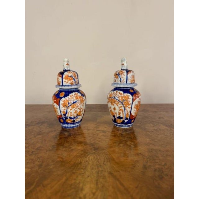 Ceramic Antique Japanese Imari Lidded Vases, 1900, Set of 4 For Sale - Image 7 of 7