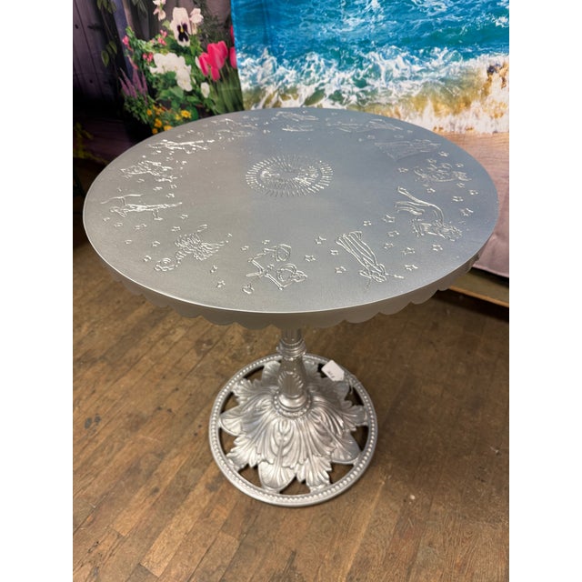 Art Deco 1990s Cast Iron Zodiac Bistro Table For Sale - Image 3 of 3
