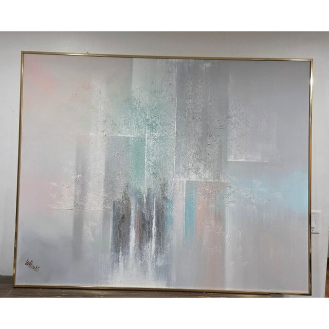This product is a large abstract contemporary painting on canvas by artist Lee Reynolds. The painting is signed by the...