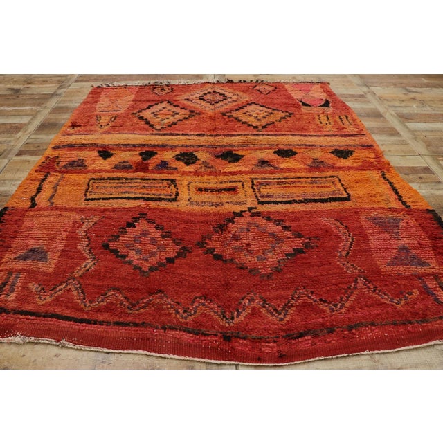 Textile Late 20th Century Vintage Moroccan Rug, 06'10 X 07'09 For Sale - Image 7 of 8