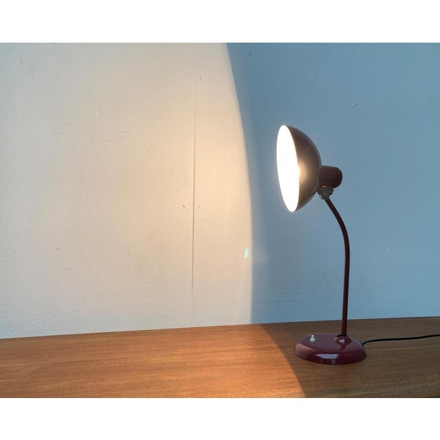 Mid-Century German Dark Red 6556 Table Lamp by Christian Dell for Kaiser Idell, 1960s For Sale - Image 17 of 18