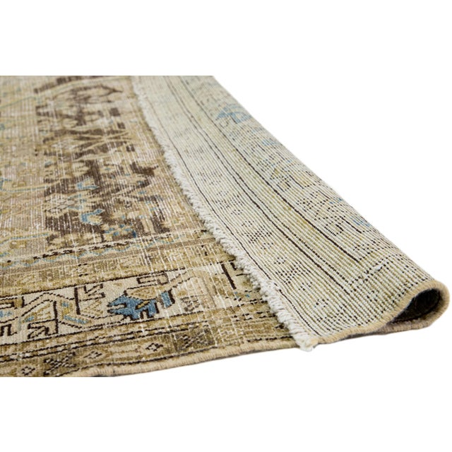 Tribal Beige Antique Persian Malayer Wool Rug Tribal Motif From the 1900s For Sale - Image 3 of 9