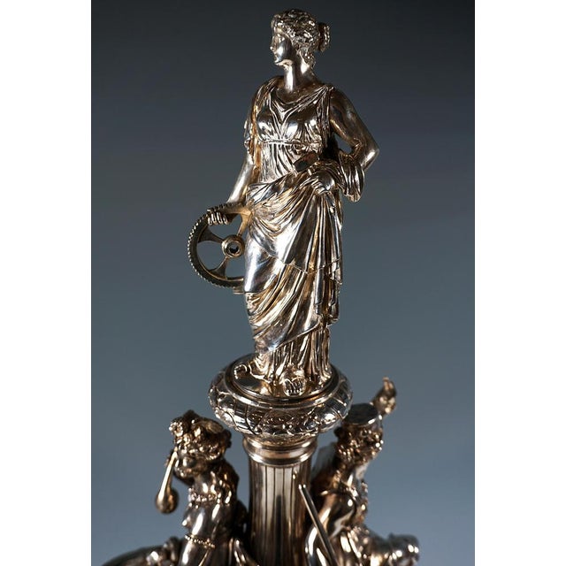Metal Large Art Nouveau Silver Centerpiece attributed to J.C. Klinkosch, Vienna, 1884 For Sale - Image 7 of 17