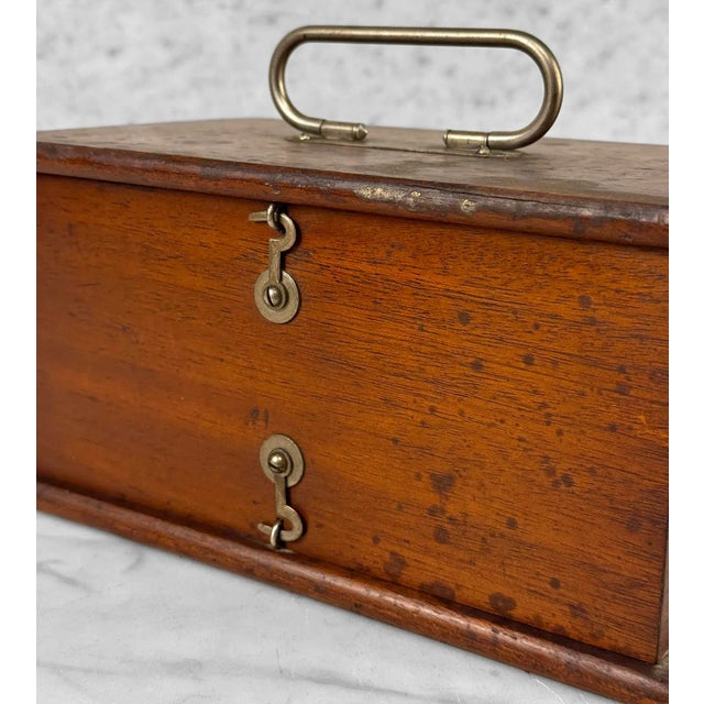 Antique Traditional Mahogany Double Hinged Storage Box For Sale - Image 11 of 11