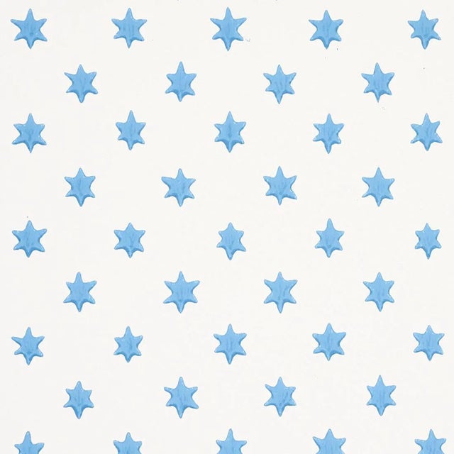 Sample - Schumacher Astral Wallpaper in Blue For Sale