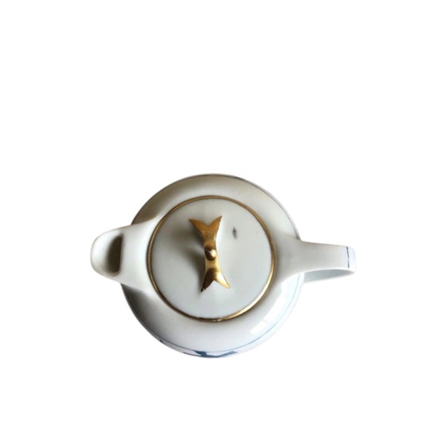 Traditional Vintage Rosenthal Selb Bavaria Donatello Blue Windmill Gold Rim Sugar & Creamer Set- 2 Pieces For Sale - Image 3 of 13