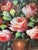 Peter Brooks, Still Life of a Vase of Pink Roses, 1960s, Oil on Canvas For Sale - Image 6 of 13