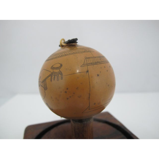 Wood Chinese Gourd Etched With Landscape & Erotic Scene in Dome Case For Sale - Image 7 of 8