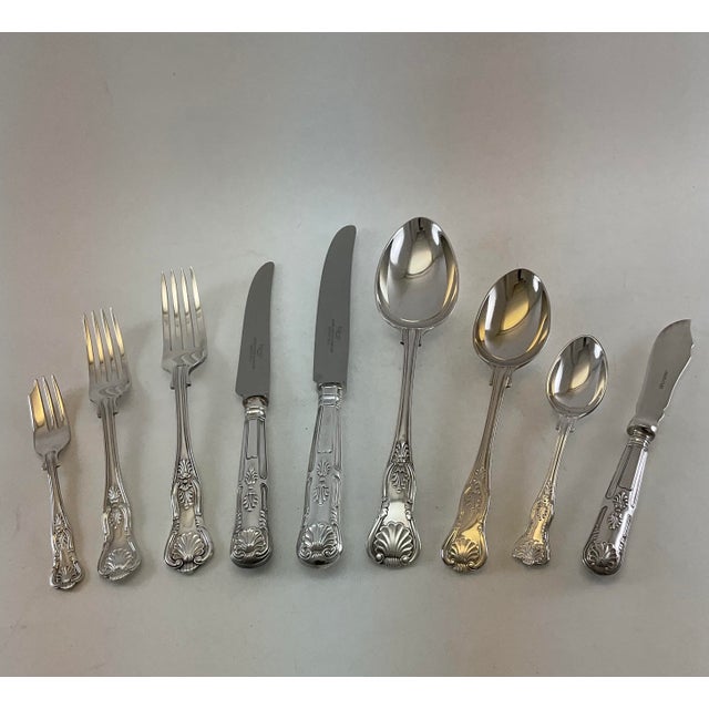 James Dixon & Sons New 1970s Complete European Cutlery Set for 12, Including Fish Eaters & Serving Pieces 129 Pieces. For Sale - Image 4 of 14