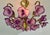 Vintage Hand-Painted Purple Glass Floral Flush Mount Chandelier For Sale - Image 17 of 17