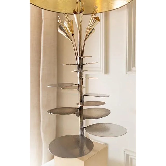 Mid-Century Modern 1970's Mid-Century Modern French Lilly Pad Table Lamp For Sale - Image 3 of 11