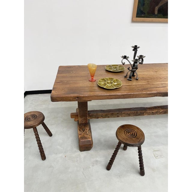 Oak Monastery Farm Table, 1900s For Sale - Image 4 of 18