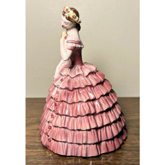 American Circa 1948 American Goldscheider Everlast Corp. Ceramic Quadrille Woman Figurine by P. Porcher For Sale - Image 3 of 6