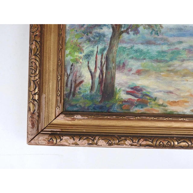 Early 20th Century Vintage 1930s Impressionist Landscape Painting For Sale - Image 5 of 7